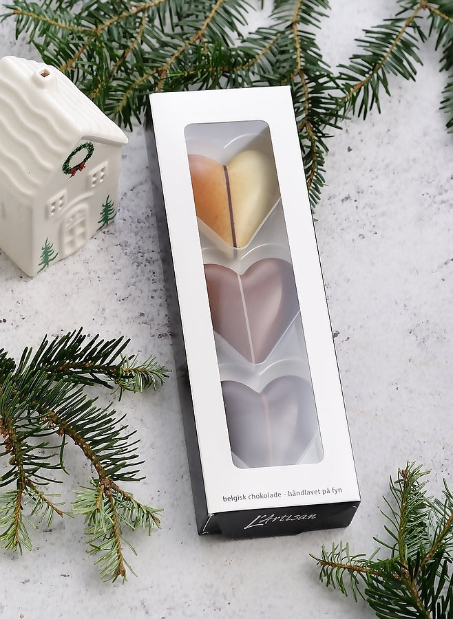 Æske med 3 store hjerter